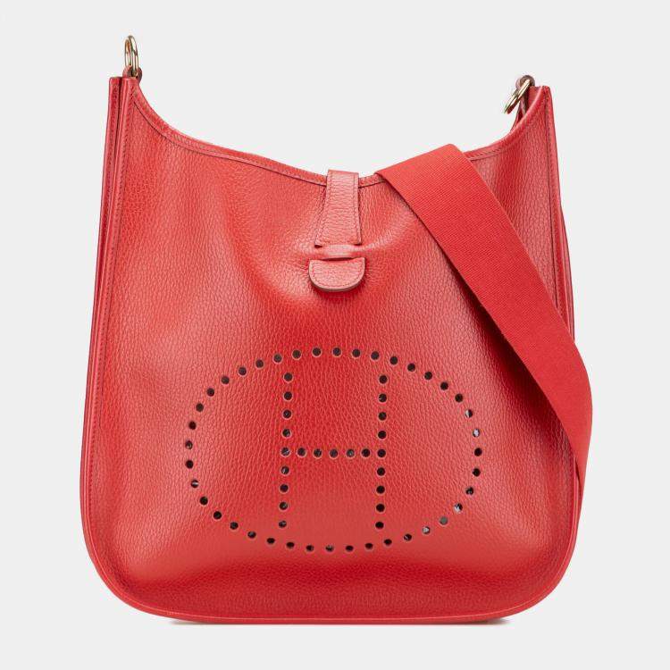 Pre Owned Hermes Rouge Casaque Clemence Evelyne I 33