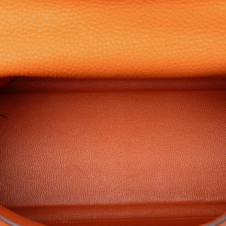 Pre Owned Hermes Orange Togo Kelly II Retourne 35