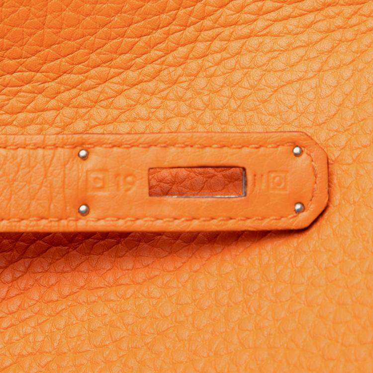 Pre Owned Hermes Orange Togo Kelly II Retourne 35