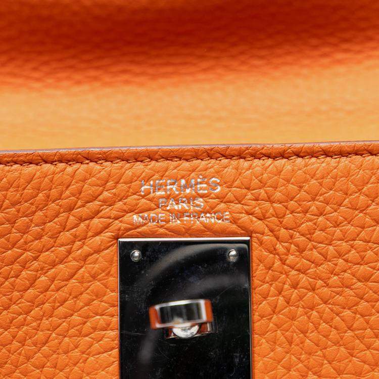 Pre Owned Hermes Orange Togo Kelly II Retourne 35