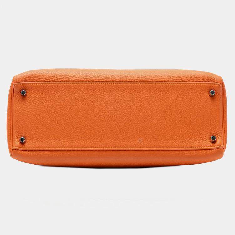 Pre Owned Hermes Orange Togo Kelly II Retourne 35