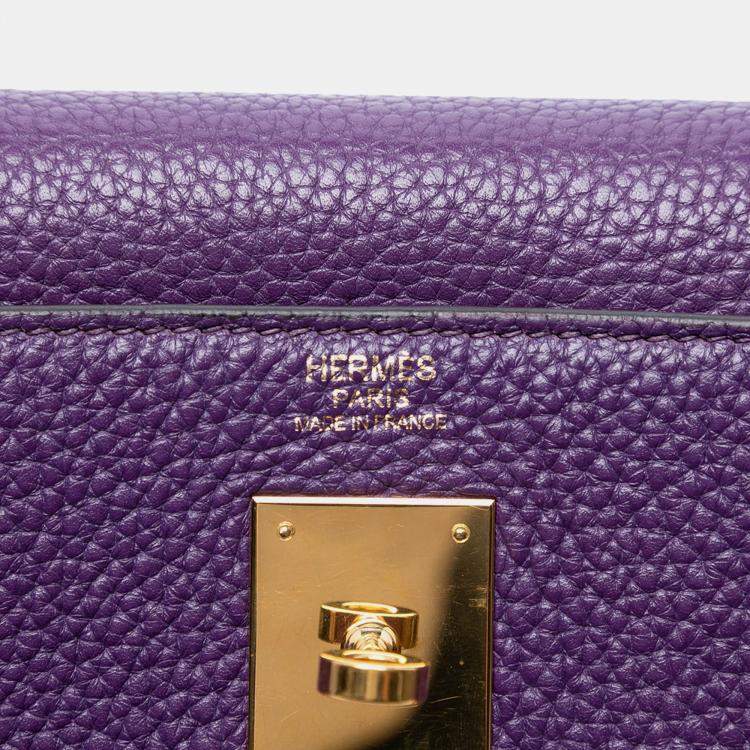 Pre Owned Hermes Ultraviolet Togo Kelly II Retourne 32