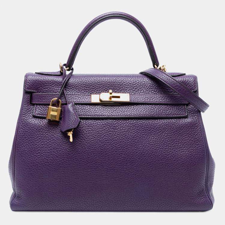 Pre Owned Hermes Ultraviolet Togo Kelly II Retourne 32