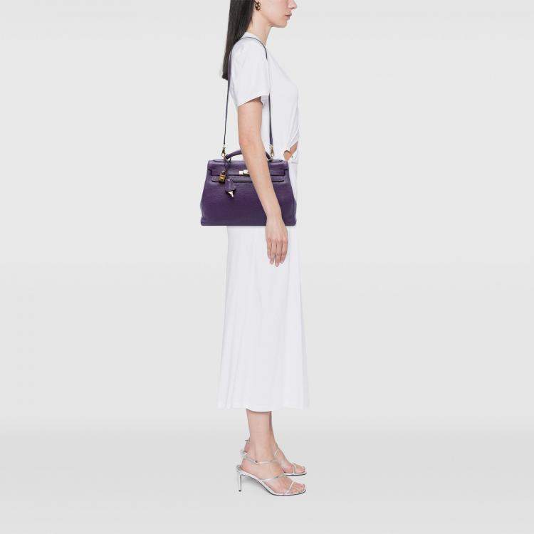 Pre Owned Hermes Ultraviolet Togo Kelly II Retourne 32