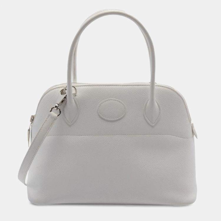 Pre Owned Hermes Blanc Epsom Bolide 27