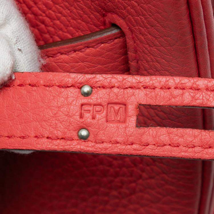 Pre Owned Hermes Rouge Casaque Togo Birkin Retourne 35