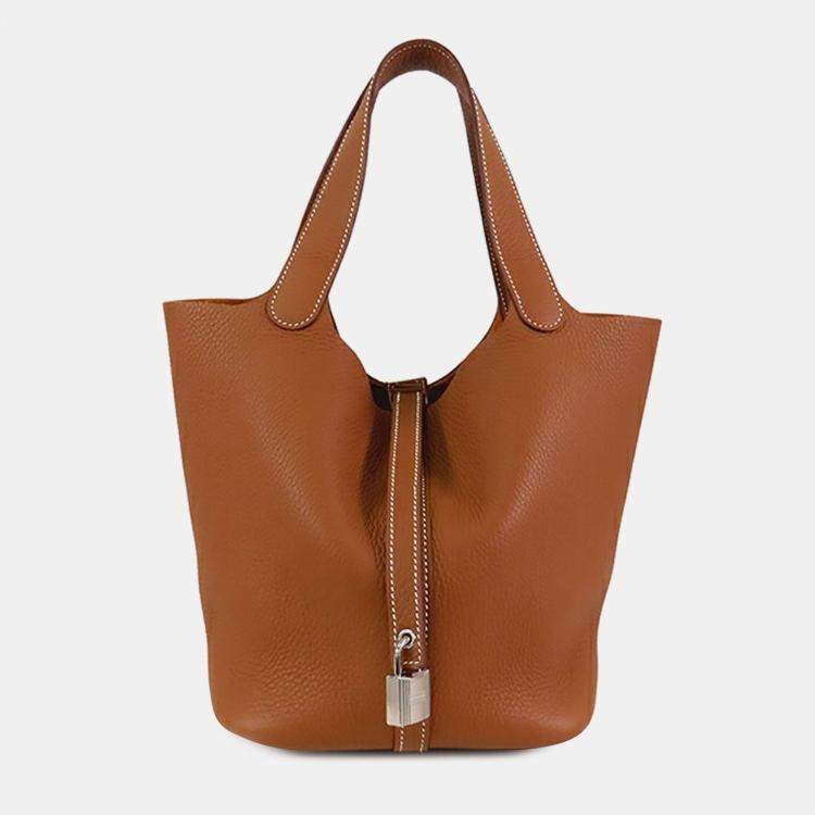 Pre Owned Hermes Gold Clemence Picotin Lock 22