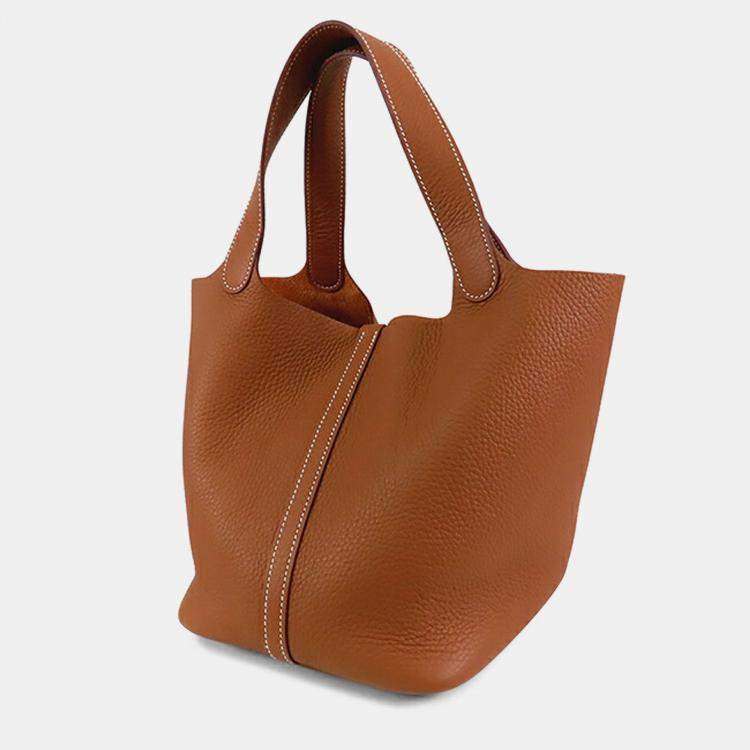 Pre Owned Hermes Gold Clemence Picotin Lock 22