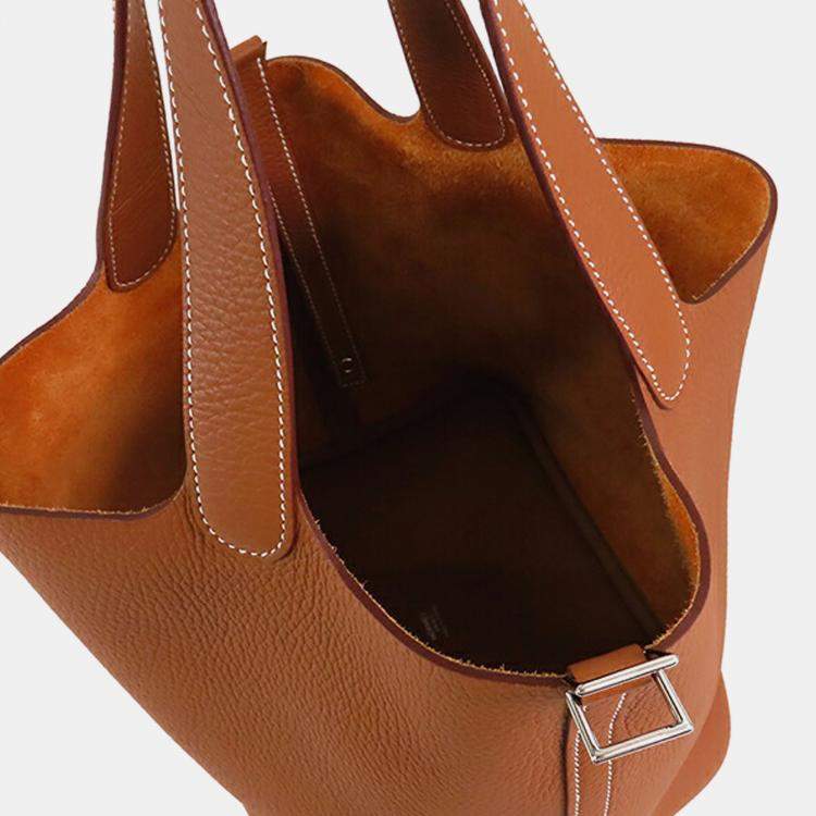 Pre Owned Hermes Gold Clemence Picotin Lock 22