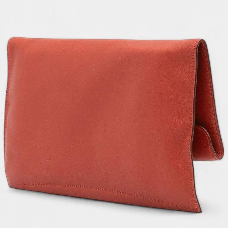 مملوكة مسبقًا Hermes Red Evercolor Pliplat Clutch