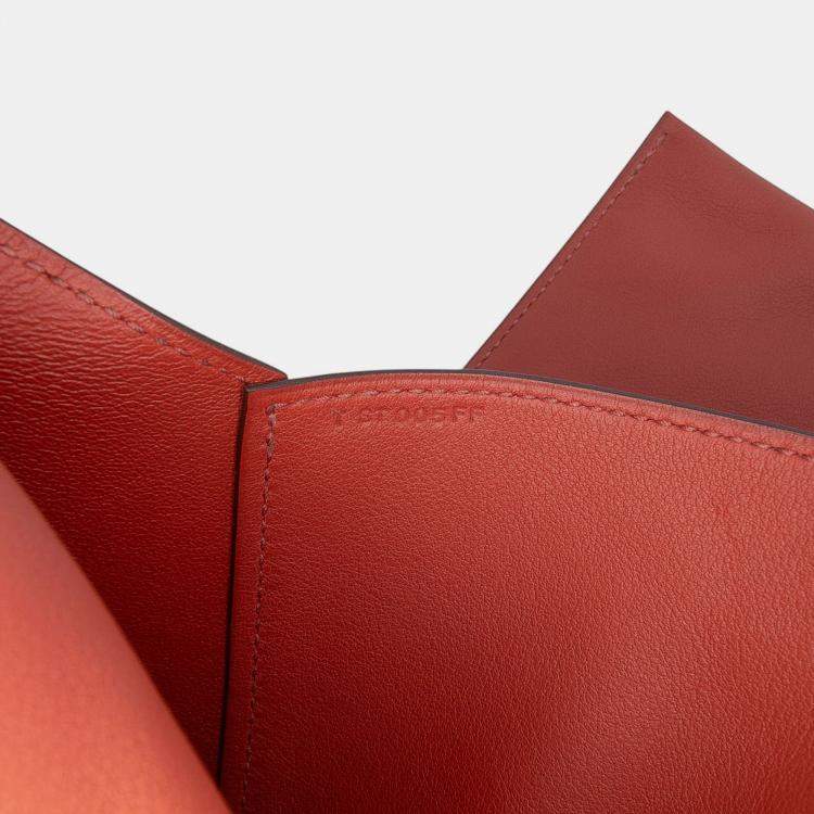 مملوكة مسبقًا Hermes Red Evercolor Pliplat Clutch