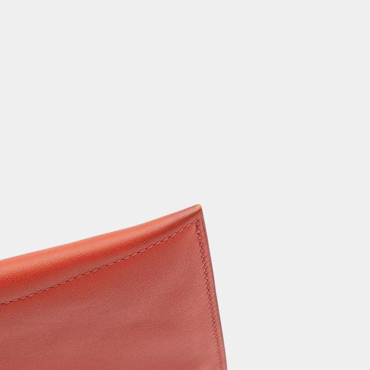 مملوكة مسبقًا Hermes Red Evercolor Pliplat Clutch
