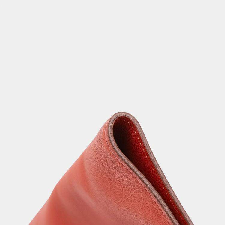 مملوكة مسبقًا Hermes Red Evercolor Pliplat Clutch