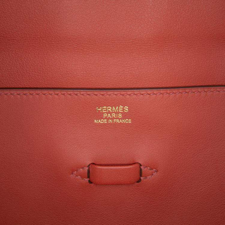 مملوكة مسبقًا Hermes Red Evercolor Pliplat Clutch