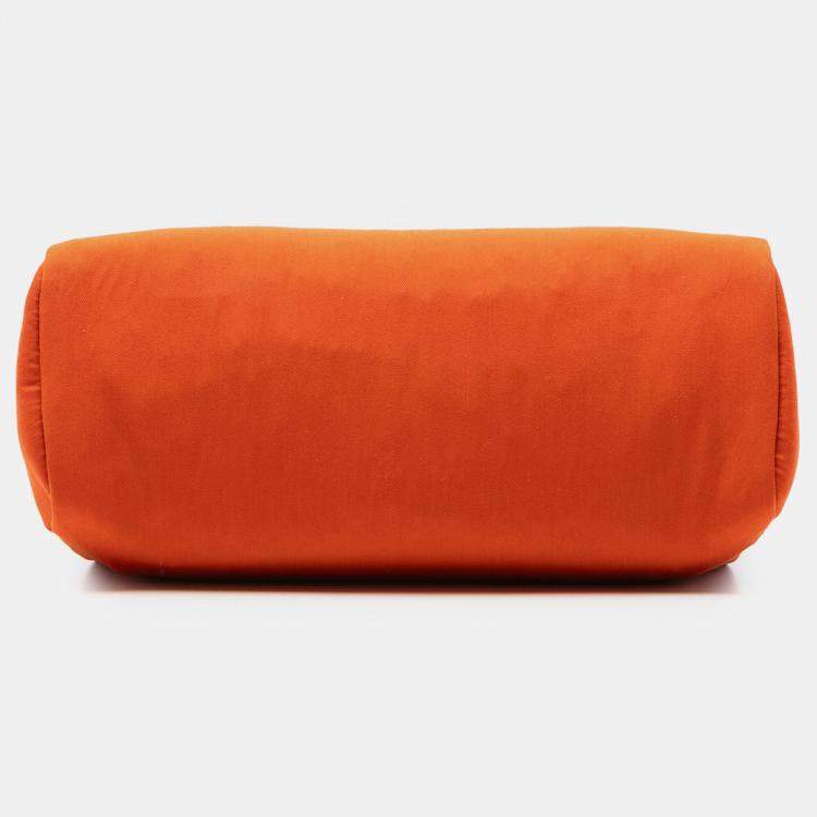 Pre Owned Hermes Brown Orange Toile Herbag Zip 31