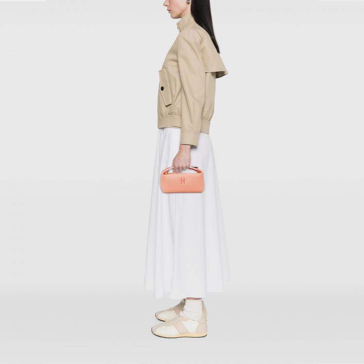 Pre Owned Hermes Salmon Pink Small Canvas Bride-a-Brac Case