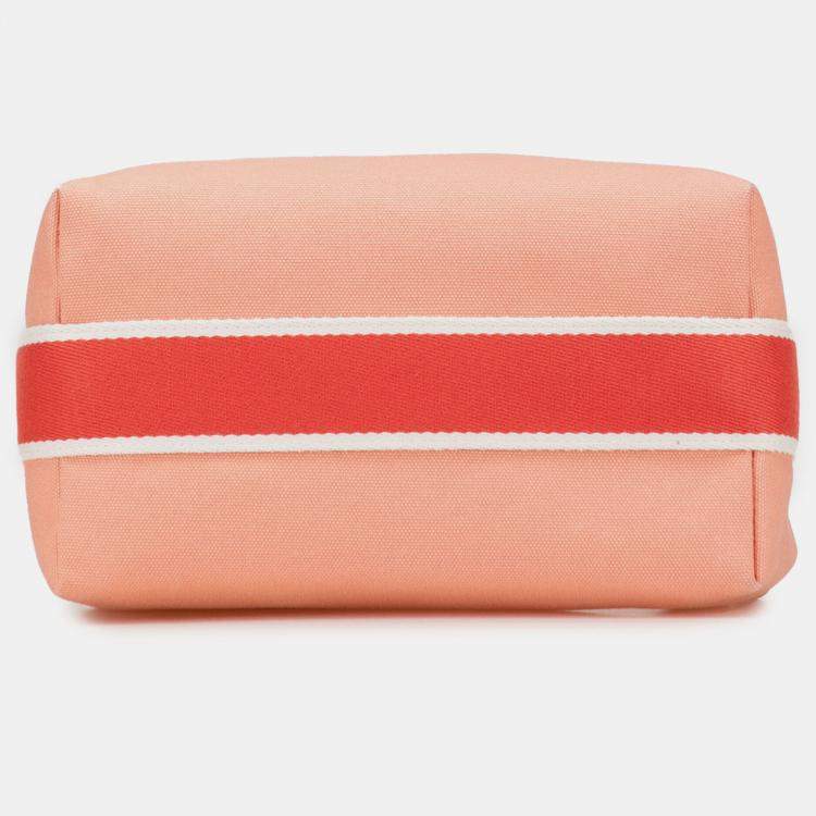 Pre Owned Hermes Salmon Pink Small Canvas Bride-a-Brac Case