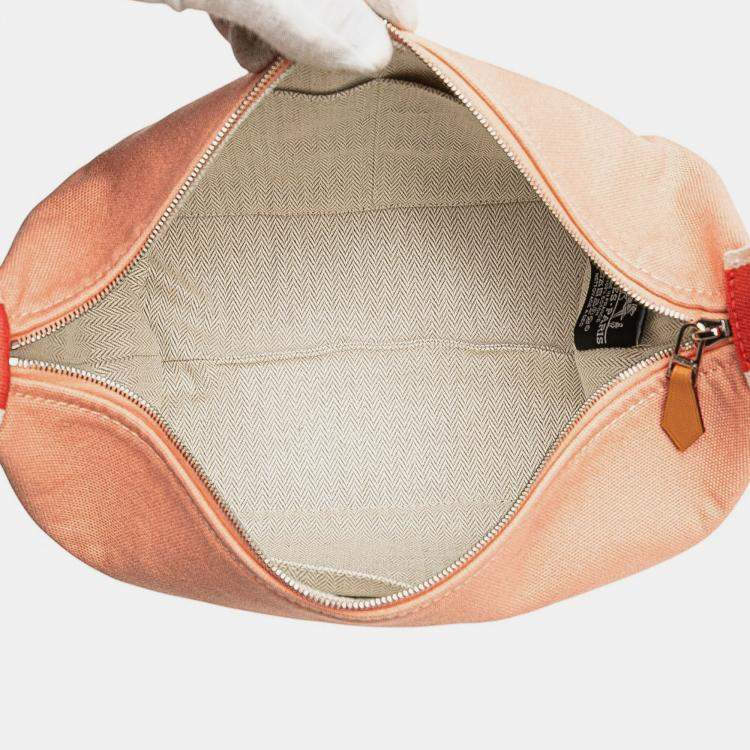 Pre Owned Hermes Salmon Pink Small Canvas Bride-a-Brac Case