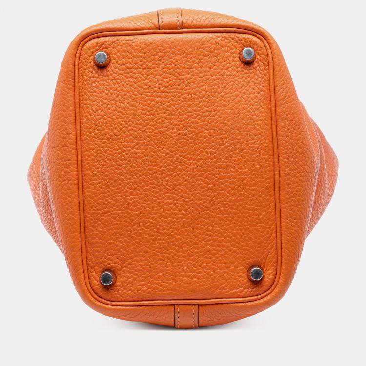 Pre Owned Hermes Orange Clemence Picotin Lock 18