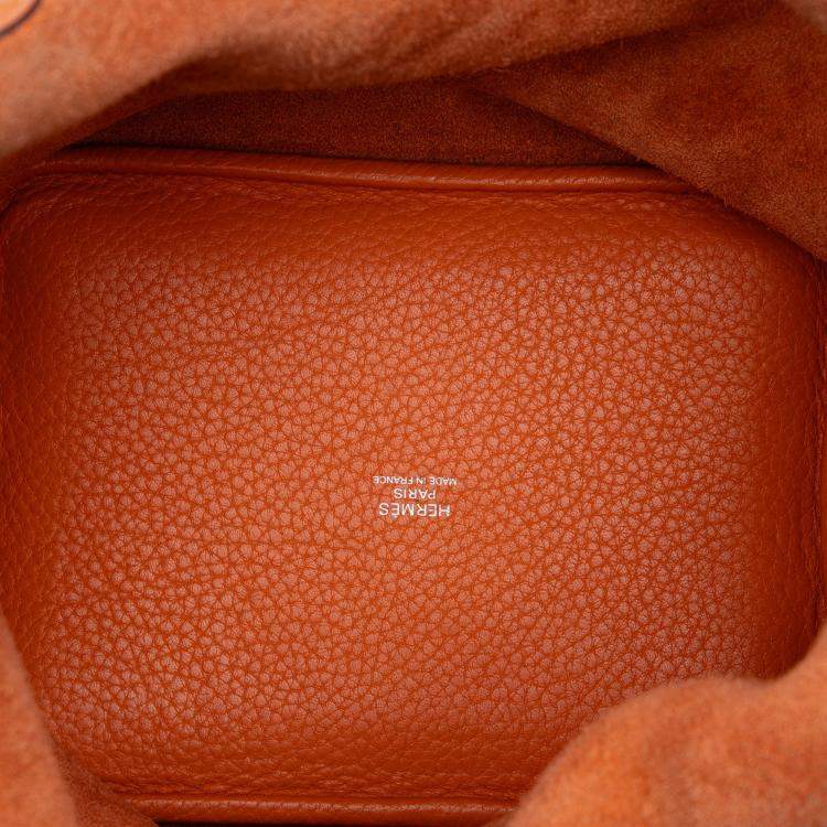 Pre Owned Hermes Orange Clemence Picotin Lock 18
