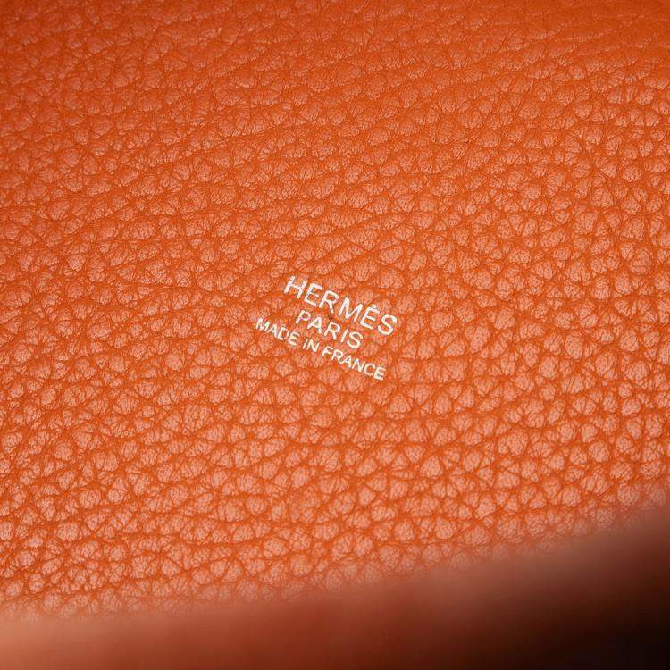 Pre Owned Hermes Orange Clemence Picotin Lock 18