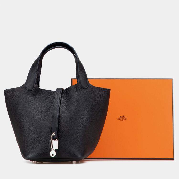Pre Owned Hermes Black Clemence Picotin Lock 18