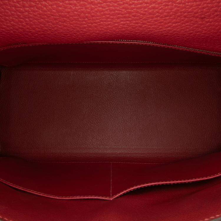Pre Owned Hermes Rouge Casaque Togo Kelly II Retourne 32