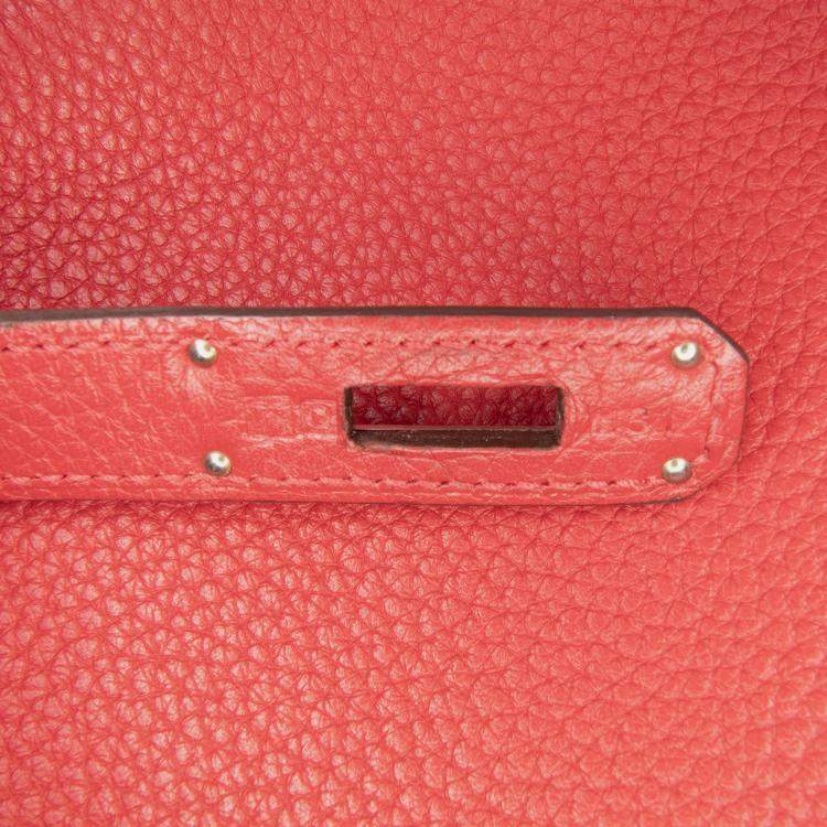 Pre Owned Hermes Rouge Casaque Togo Kelly II Retourne 32