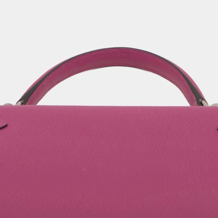 Pre Owned Hermes Rose Pourpre Togo Kelly II Retourne 28