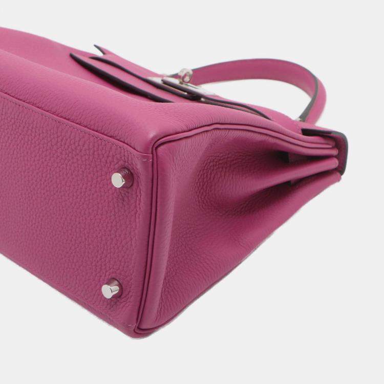 Pre Owned Hermes Rose Pourpre Togo Kelly II Retourne 28