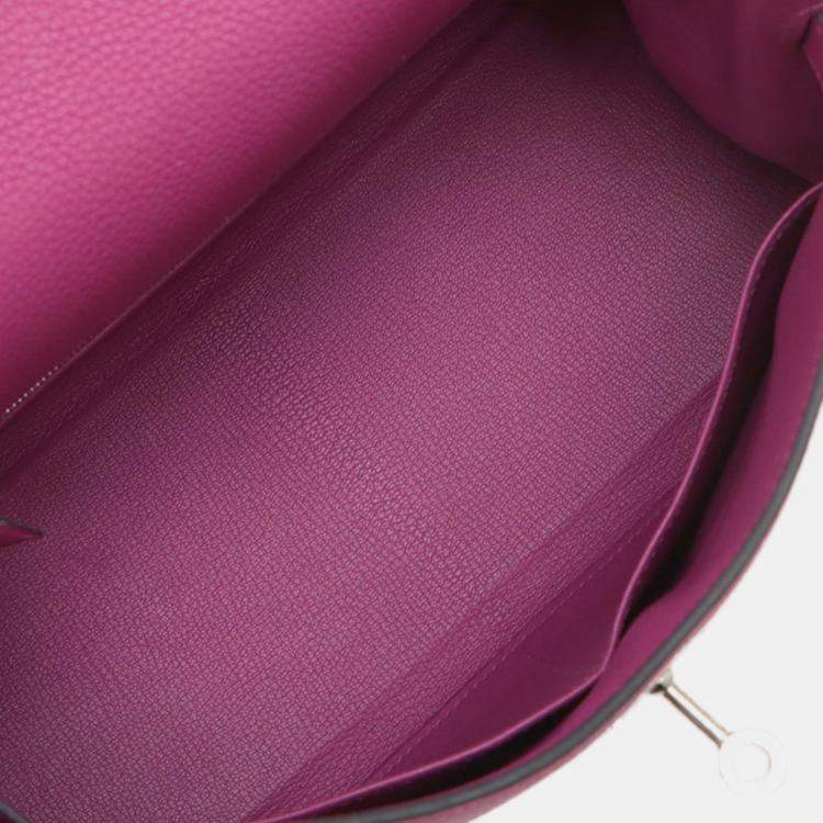 Pre Owned Hermes Rose Pourpre Togo Kelly II Retourne 28