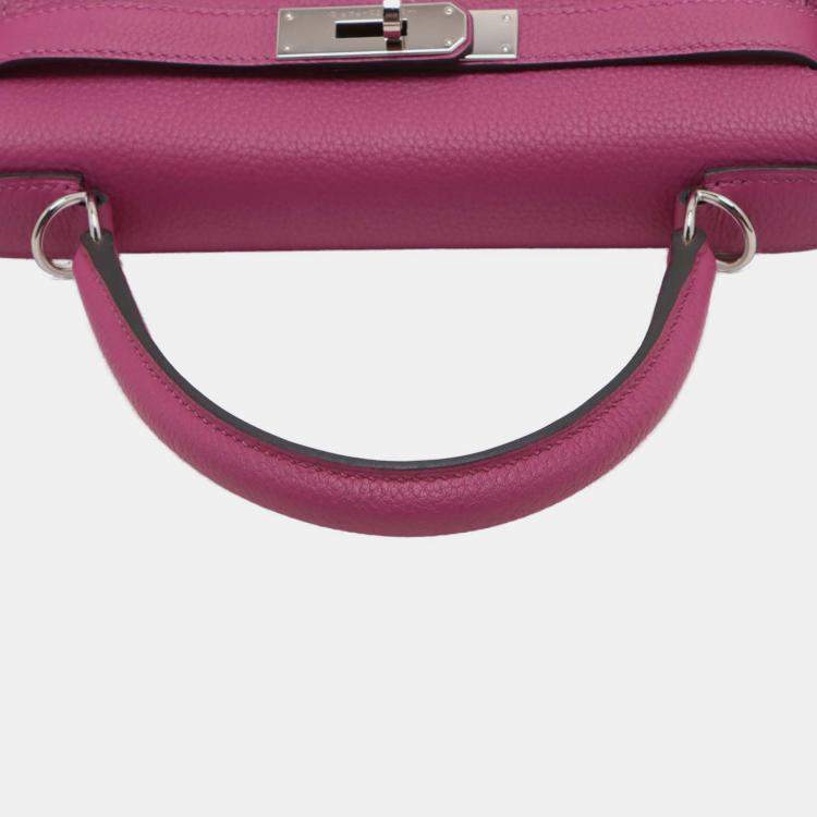 Pre Owned Hermes Rose Pourpre Togo Kelly II Retourne 28