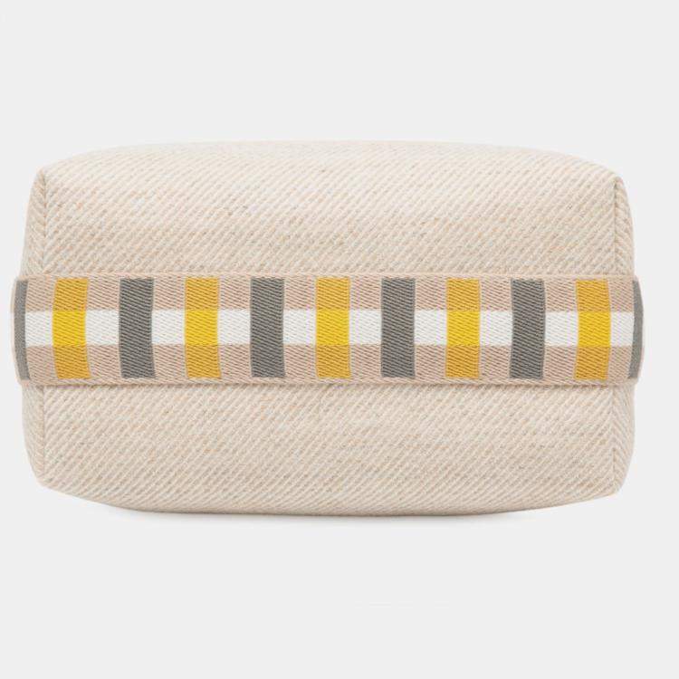 Pre Owned Hermes Light Beige Small Wool Bride-a-Brac Au Carre Case