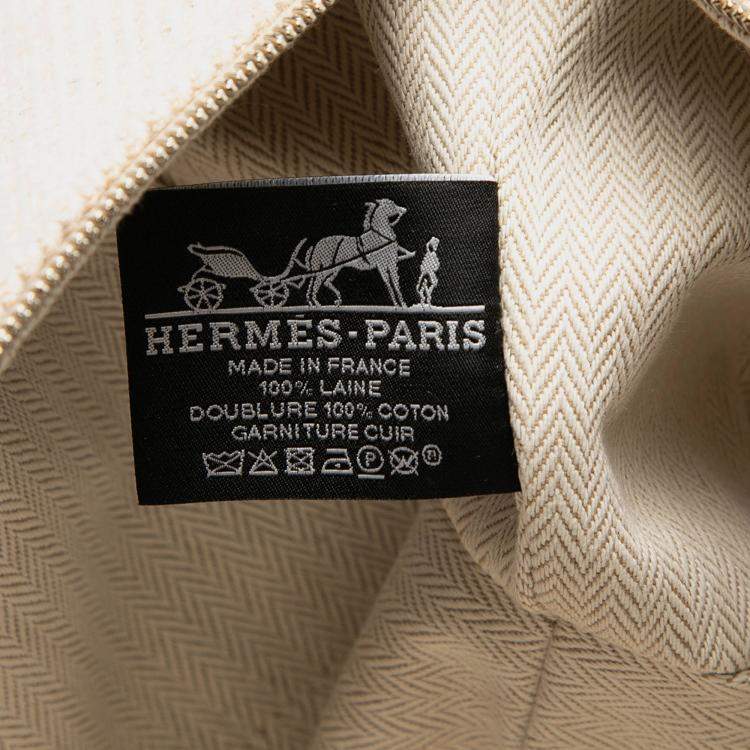 Pre Owned Hermes Light Beige Small Wool Bride-a-Brac Au Carre Case