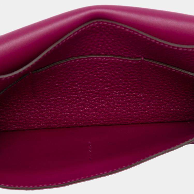 مملوكة مسبقًا Hermes Rose Pourpre Togo Dogon Duo Wallet GM