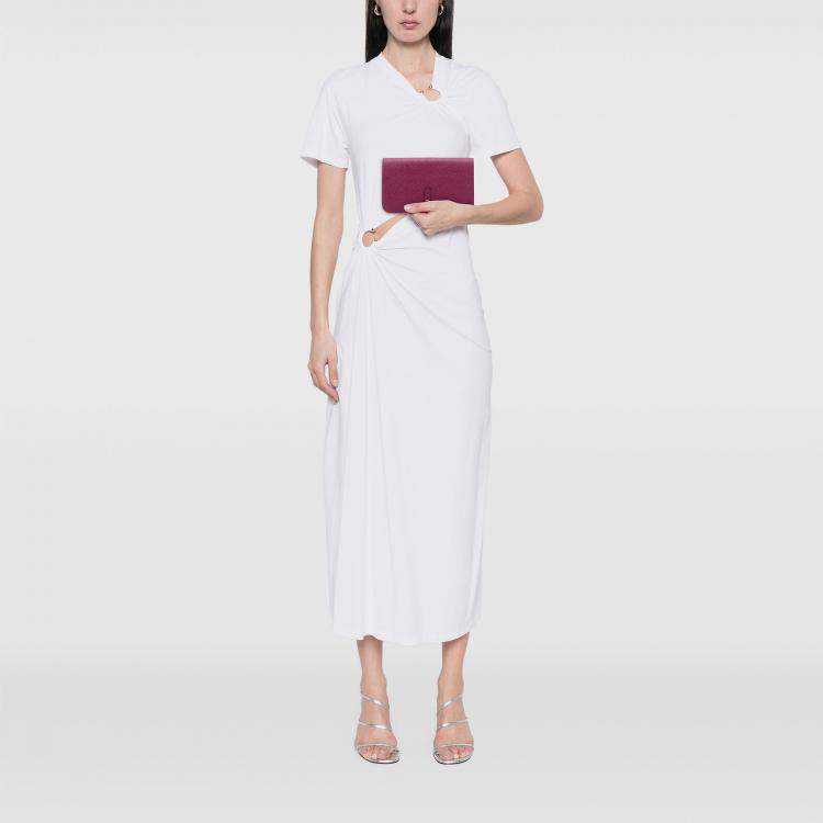 مملوكة مسبقًا Hermes Rose Pourpre Togo Dogon Duo Wallet GM