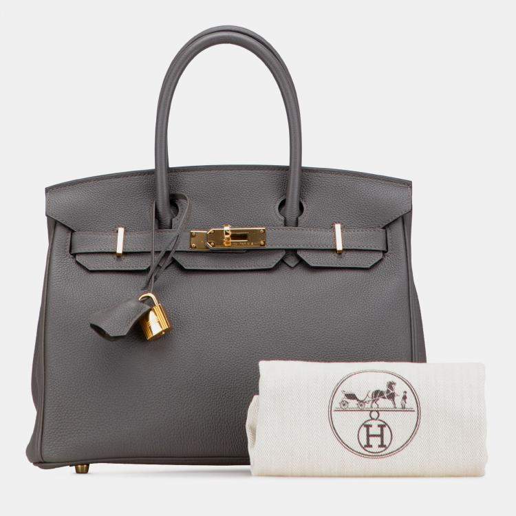 مملوكة مسبقًا Hermes Etain Togo Birkin Retourne 30