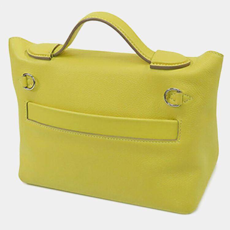 Pre Owned Hermes Swift 24/24 21 Yellow Evercolor Bag