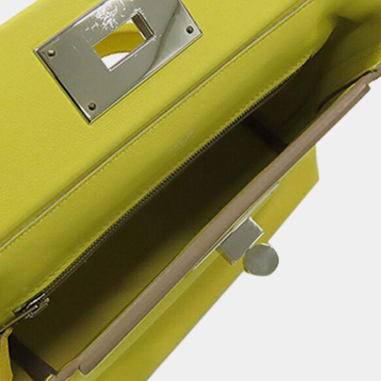 Pre Owned Hermes Swift 24/24 21 Yellow Evercolor Bag
