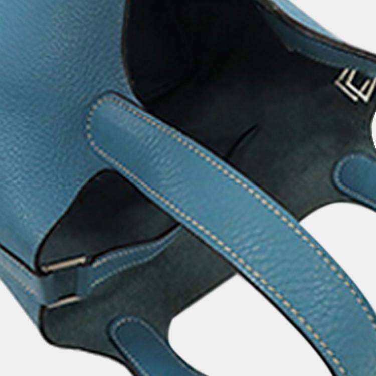 Pre Owned Hermes Picotin 18  Blue Clemence Bag