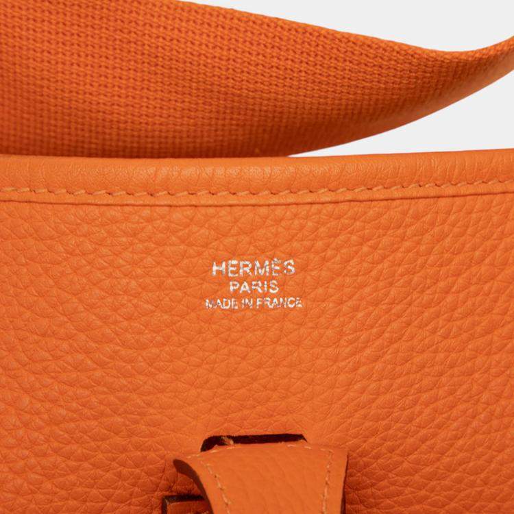 Pre Owned Hermes Orange Clemence Evelyne III 29