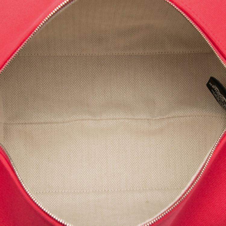 Pre Owned Hermes Pink Large Toile Bride A Brac Case
