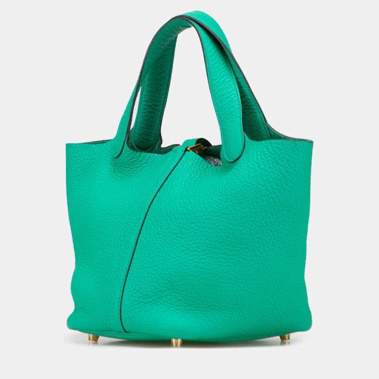 Pre Owned Hermes Green Clemence Picotin Lock 18