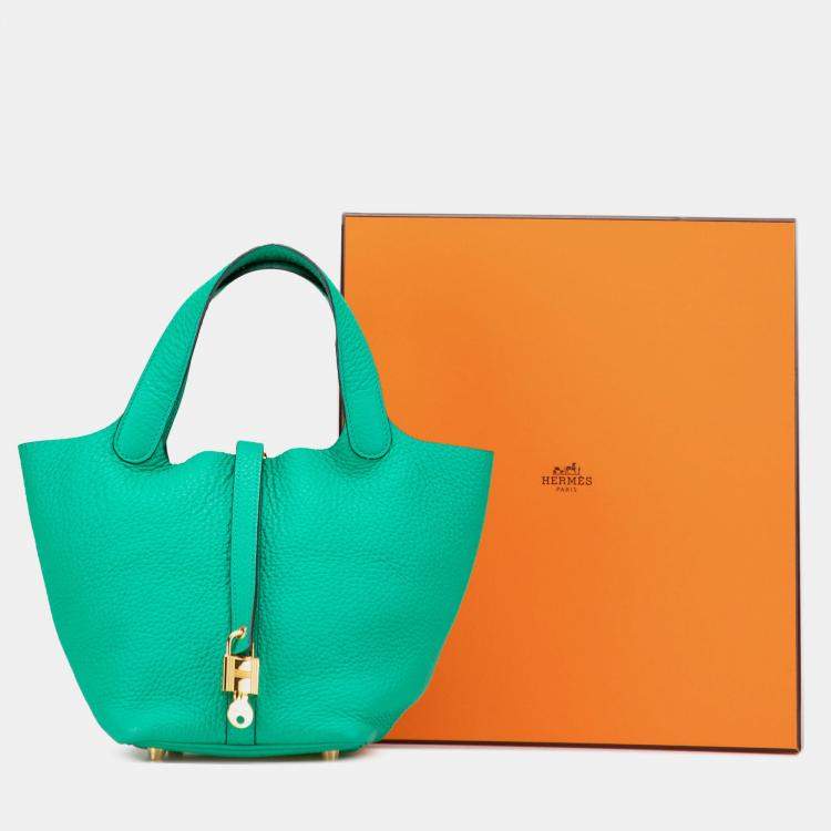 Pre Owned Hermes Green Clemence Picotin Lock 18