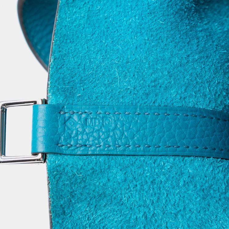 Pre Owned Hermes Blue Izmir Clemence Picotin Lock 18