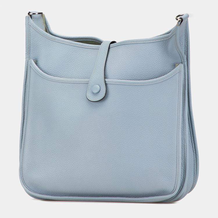 Pre Owned Hermes Blue Clemence Evelyne III 33