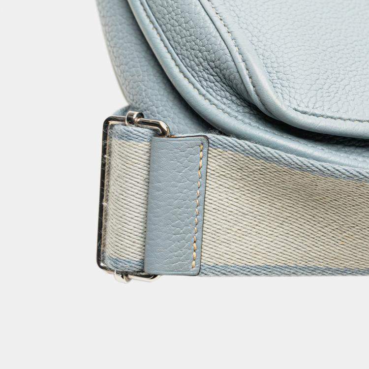 Pre Owned Hermes Blue Clemence Evelyne III 33