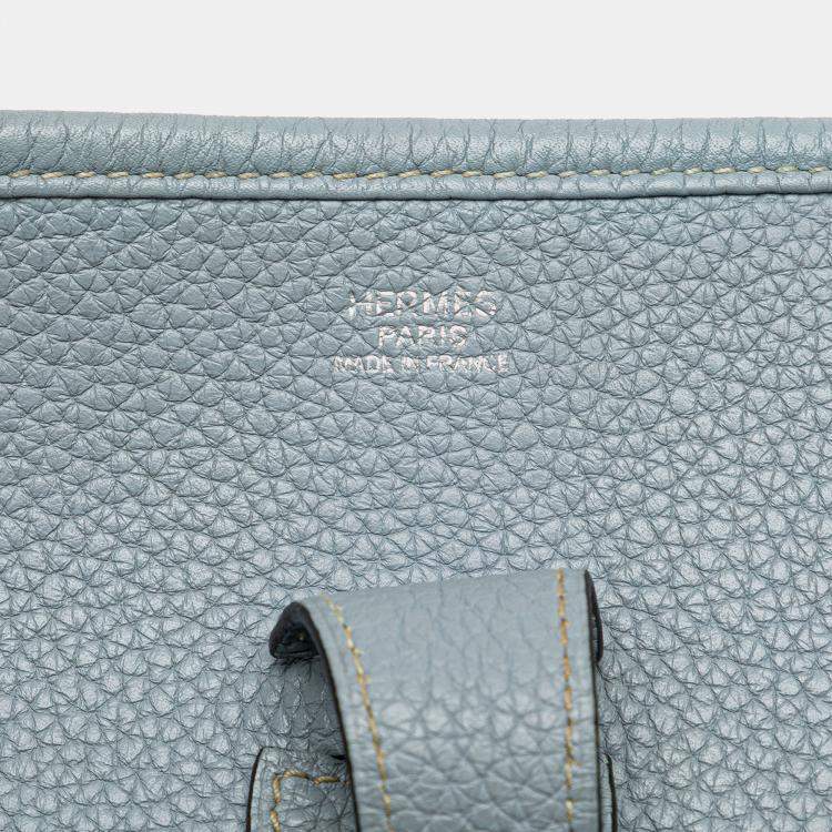 Pre Owned Hermes Blue Clemence Evelyne III 33