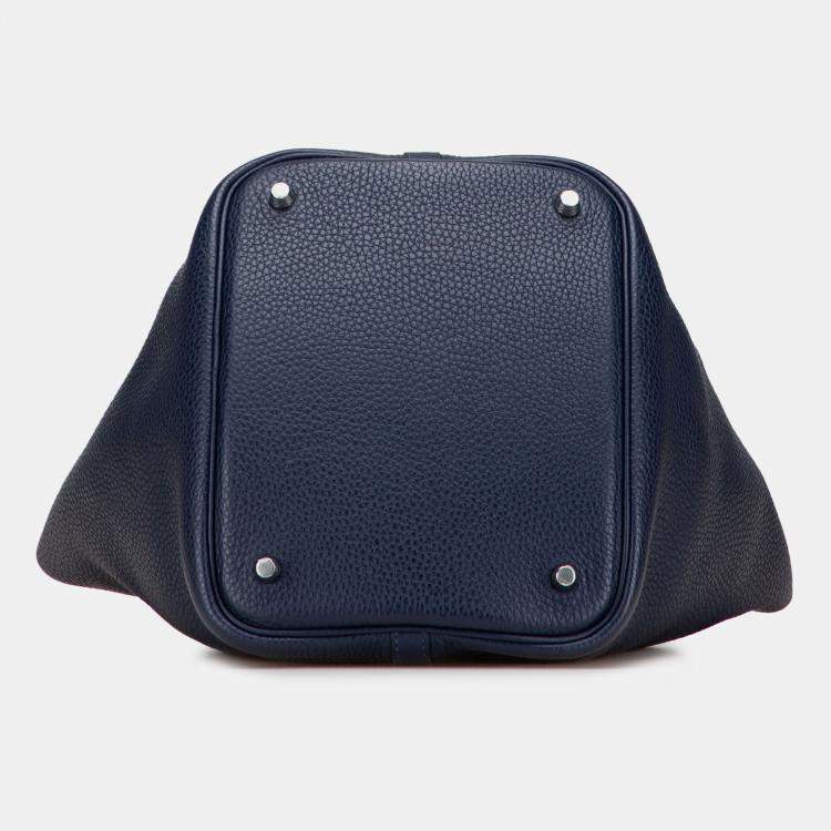 Pre Owned Hermes Blue Clemence Picotin Lock 22