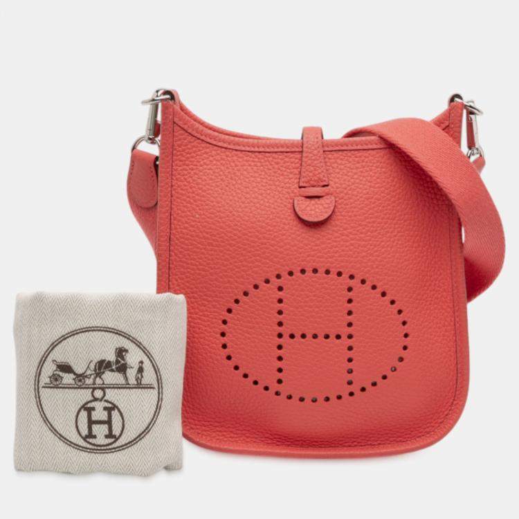 Pre Owned Hermes Rose Texas Clemence Amazone Evelyne TPM 16